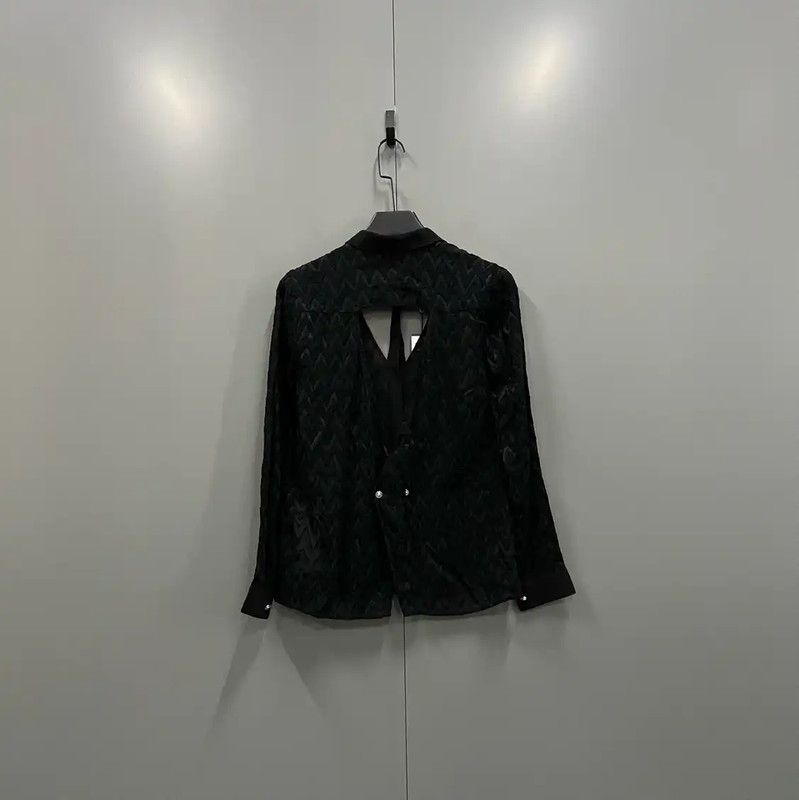 Versace Versace Black Cotton Long Sleeve Shirt 0089 Size ONE SIZE - 3 Thumbnail