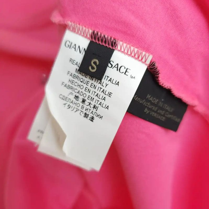 Versace Versace Pink Cotton Logo T-Shirt for Women 0089 Size S / US 4 / IT 40 - 4 Thumbnail