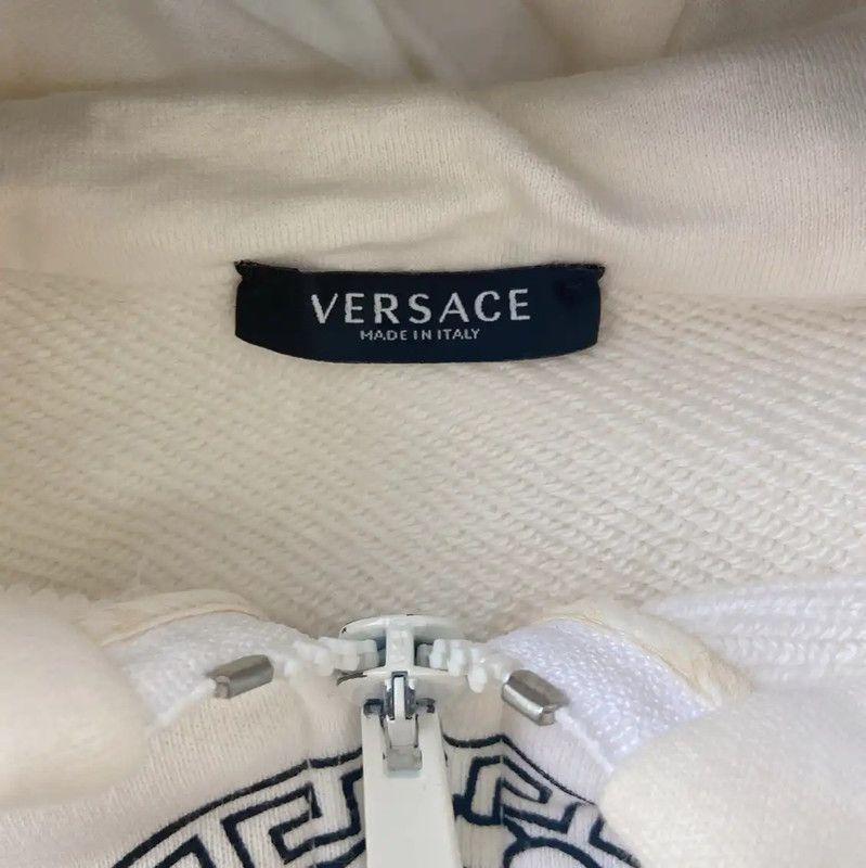 Versace Versace White Cotton Women's Hoodie 0089 Size L / US 10 / IT 46 - 4 Thumbnail