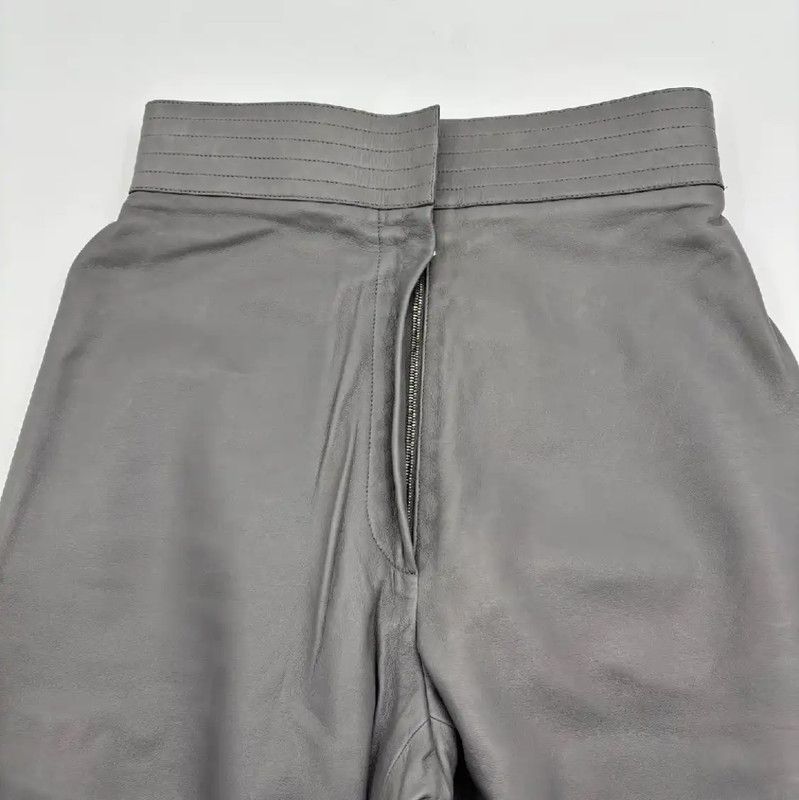 Versace Versace Women's Light Gray Leather Casual Pants 0089 Size 23" - 7 Thumbnail