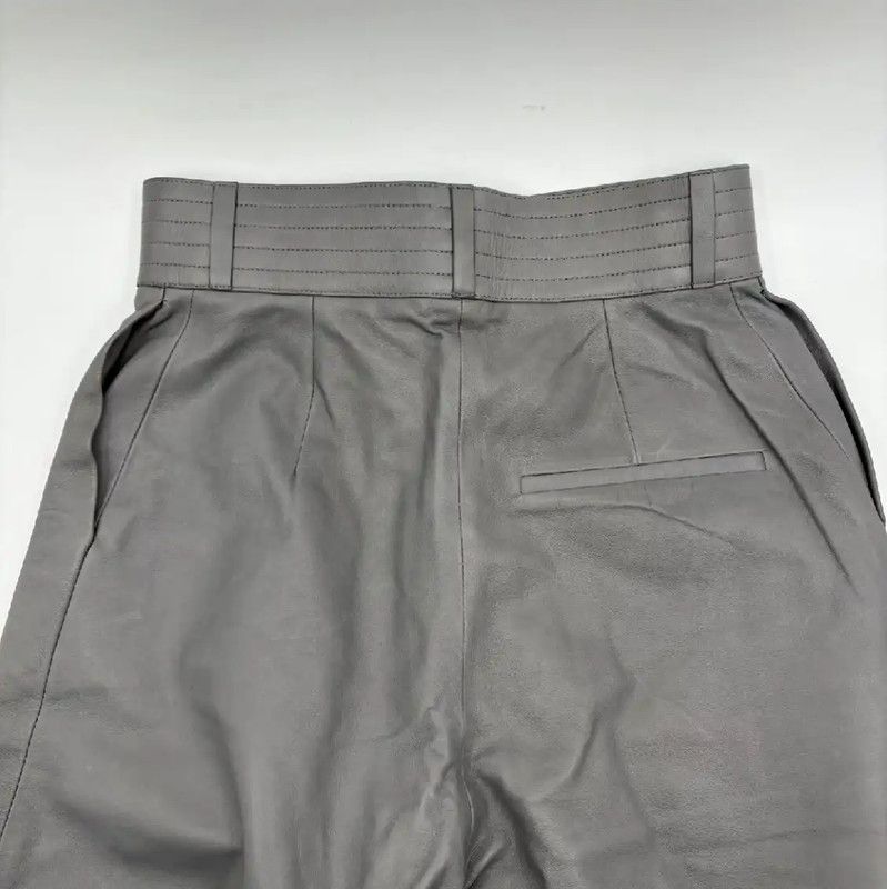 Versace Versace Women's Light Gray Leather Casual Pants 0089 Size 23" - 5 Thumbnail