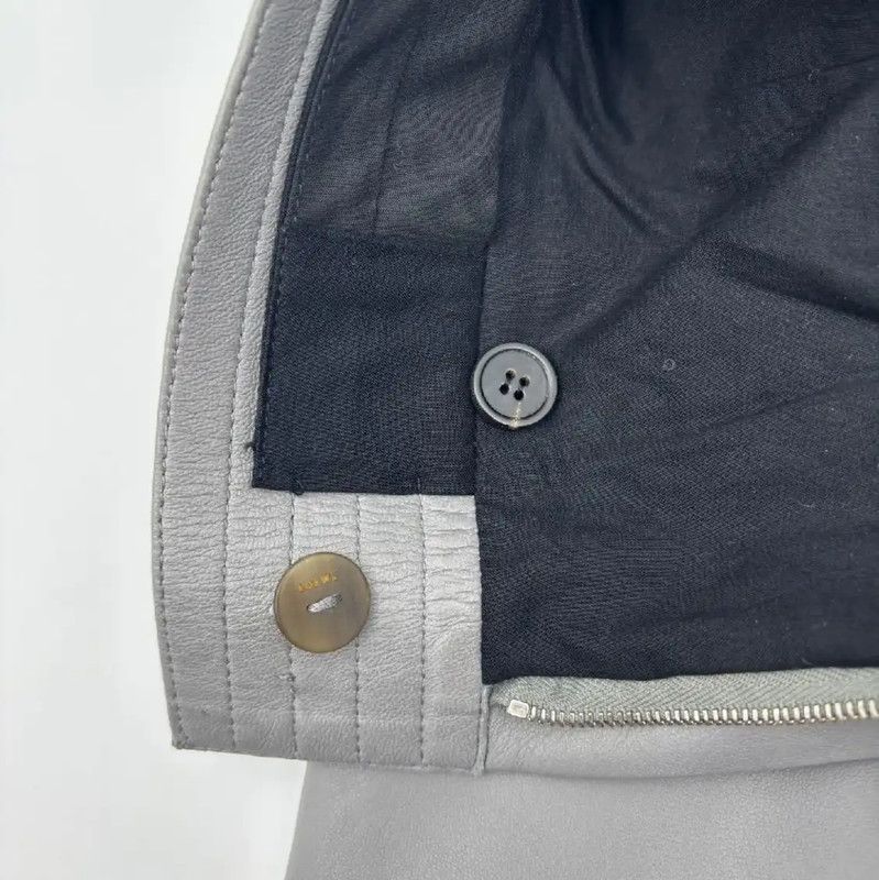Versace Versace Women's Light Gray Leather Casual Pants 0089 Size 23" - 9 Thumbnail