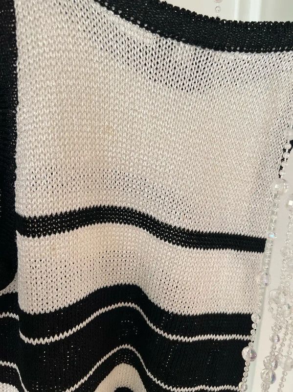 Versace Versace Black and White Striped Tank Top 0089 Size M / US 6-8 / IT 42-44 - 7 Thumbnail