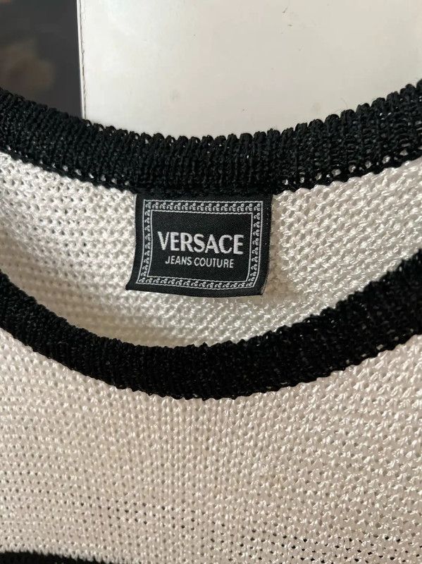 Versace Versace Black and White Striped Tank Top 0089 Size M / US 6-8 / IT 42-44 - 2 Thumbnail