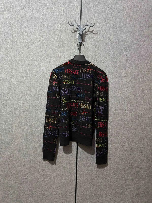 Versace Versace Embroidered Black Wool Pullover Sweater 0089 Size M / US 6-8 / IT 42-44 - 2 Thumbnail