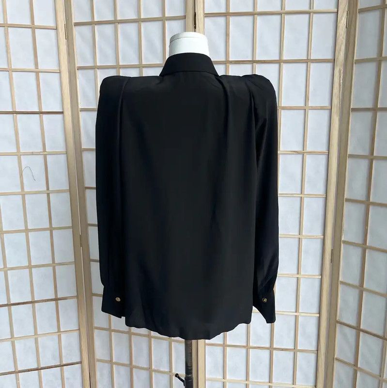 Versace Versace Black Silk Women's Shirt 0089 Size M / US 6-8 / IT 42-44 - 2 Thumbnail