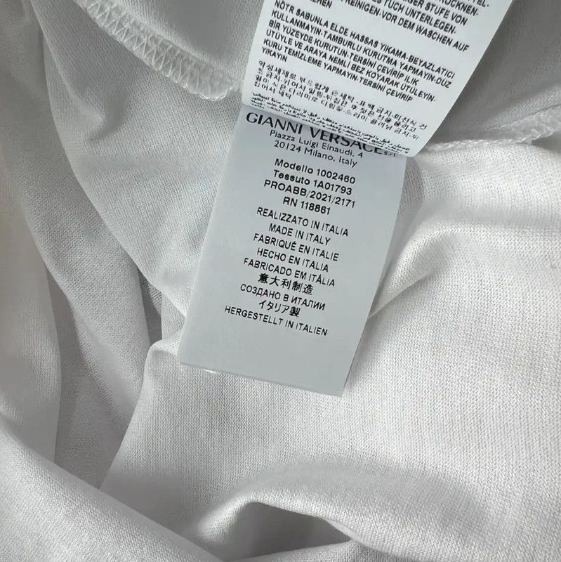 Versace Versace Summer White Logo T-Shirt for Women 0089 Size XXL / US 16-18 / IT 52-54 - 7 Thumbnail