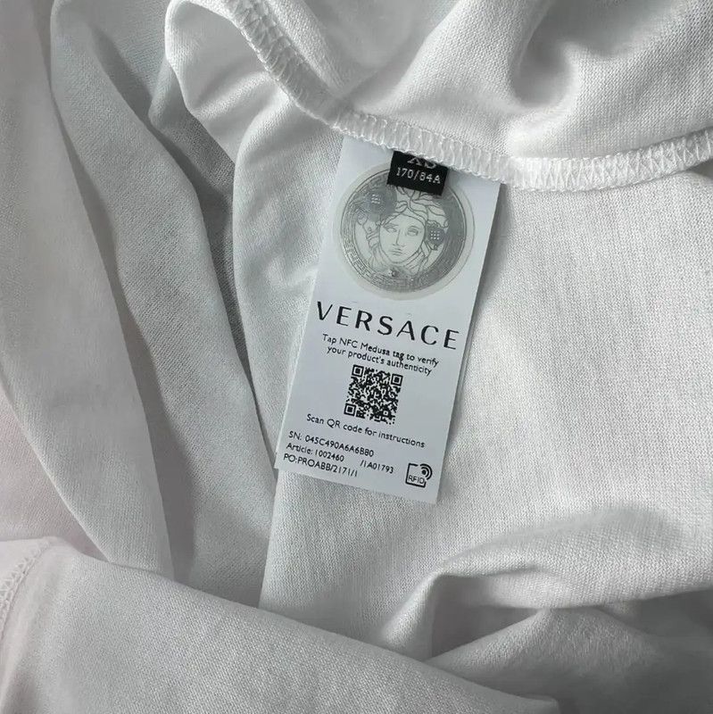 Versace Versace Summer White Logo T-Shirt for Women 0089 Size XXL / US 16-18 / IT 52-54 - 8 Thumbnail