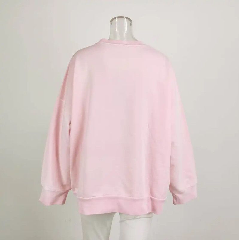 Versace Versace Pink Cotton Embroidered Logo Sweatshirt 0089 Size M / US 6-8 / IT 42-44 - 2 Thumbnail