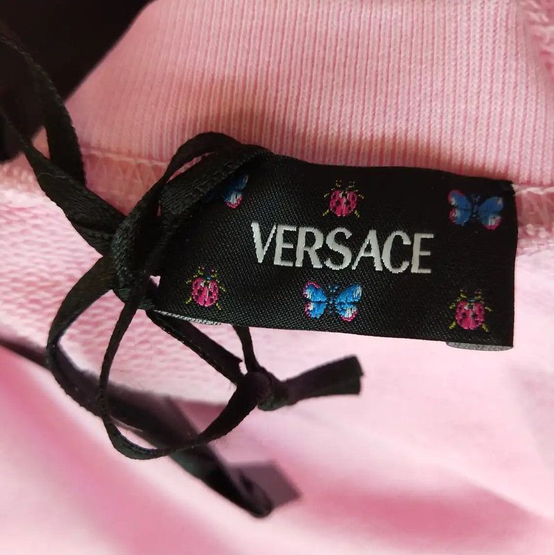 Versace Versace Pink Cotton Embroidered Logo Sweatshirt 0089 Size M / US 6-8 / IT 42-44 - 4 Thumbnail