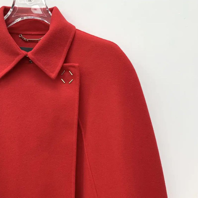 Versace Versace Red Wool Women's Coat 0089 Size L / US 10 / IT 46 - 3 Thumbnail