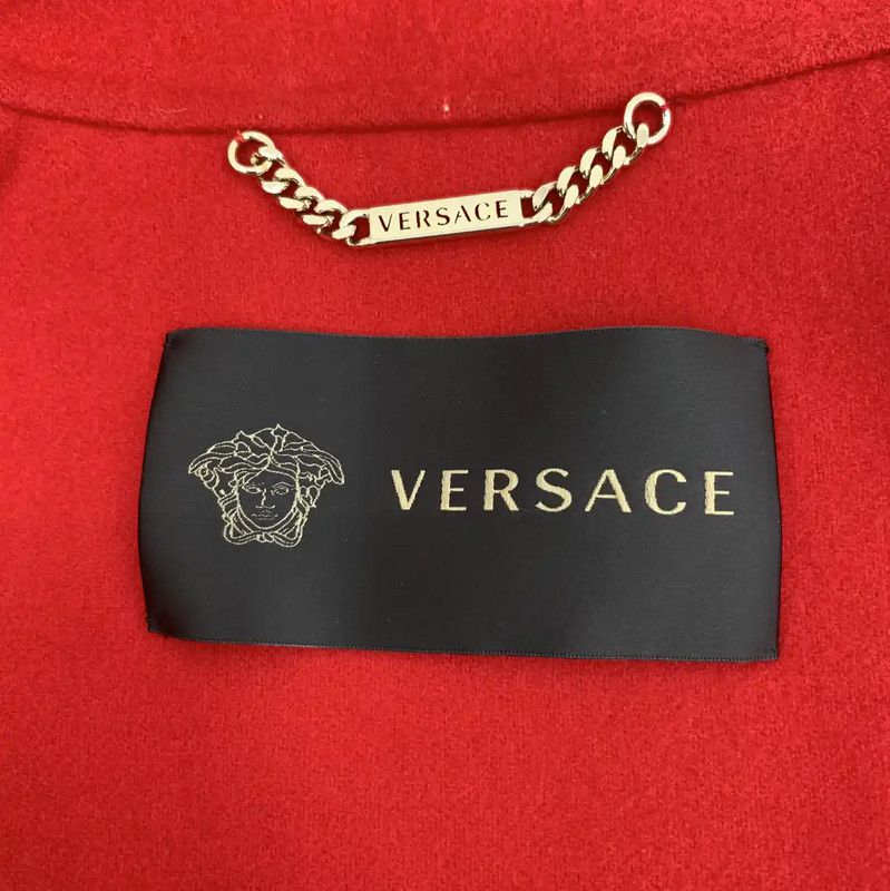 Versace Versace Red Wool Women's Coat 0089 Size L / US 10 / IT 46 - 5 Thumbnail