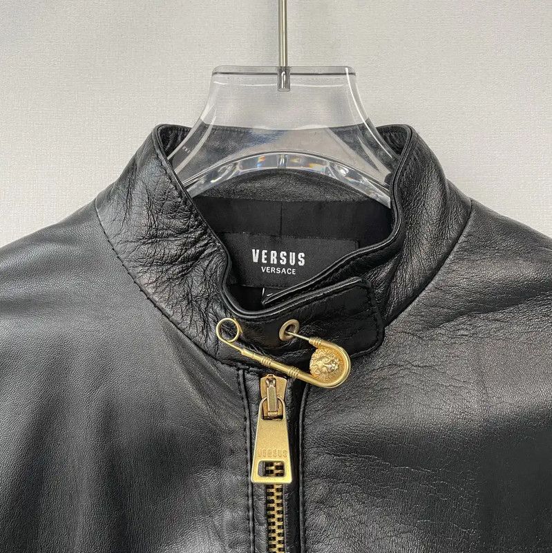 Versace Versace Black Women's Leather Jacket Large 0089 Size L / US 10 / IT 46 - 9 Thumbnail