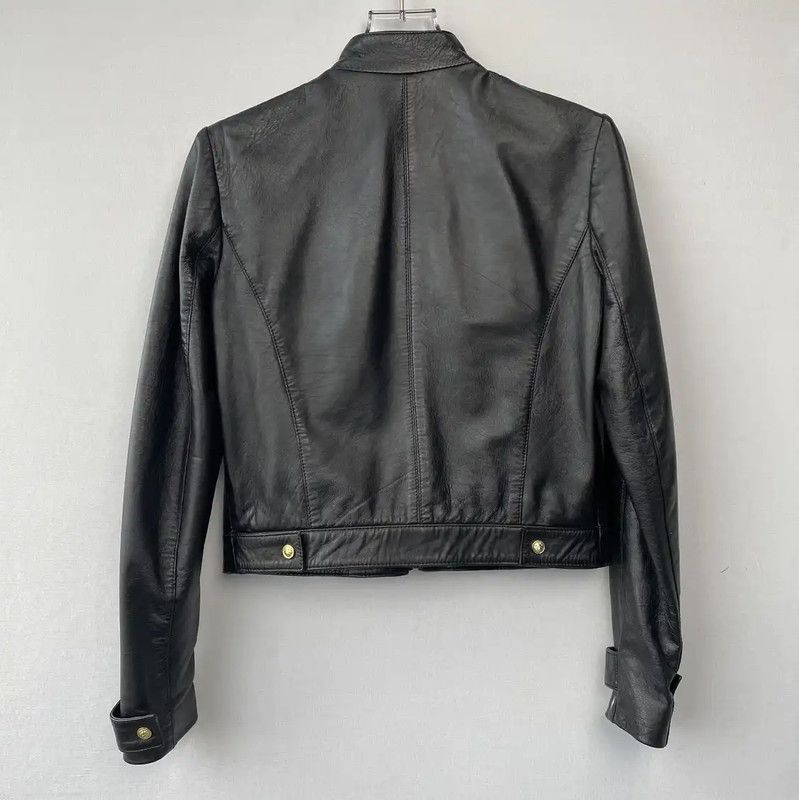 Versace Versace Black Women's Leather Jacket Large 0089 Size L / US 10 / IT 46 - 2 Thumbnail