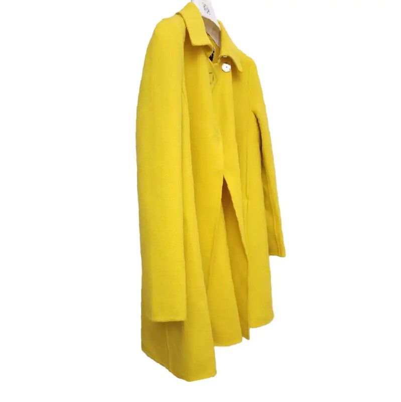 Versace Versace Yellow Cashmere Mid-Length Coat 0089 Size S / US 4 / IT 40 - 3 Thumbnail