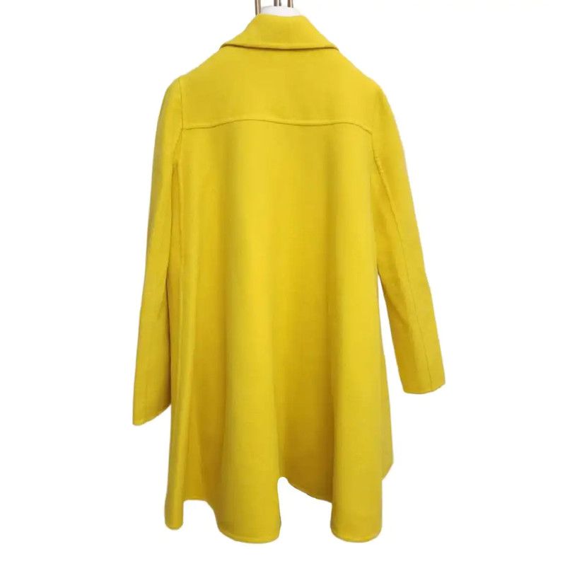 Versace Versace Yellow Cashmere Mid-Length Coat 0089 Size S / US 4 / IT 40 - 2 Thumbnail