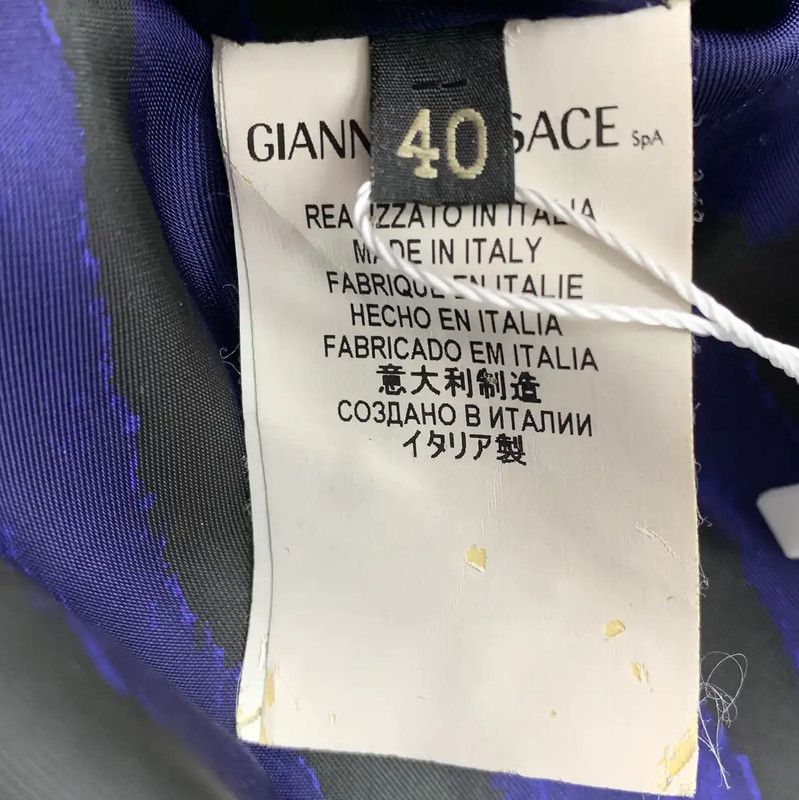 Versace Versace Blue Herringbone Women's Coat 0089 Size M / US 6-8 / IT 42-44 - 6 Thumbnail