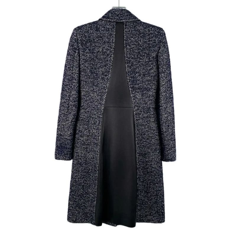 Versace Versace Blue Herringbone Women's Coat 0089 Size M / US 6-8 / IT 42-44 - 2 Thumbnail