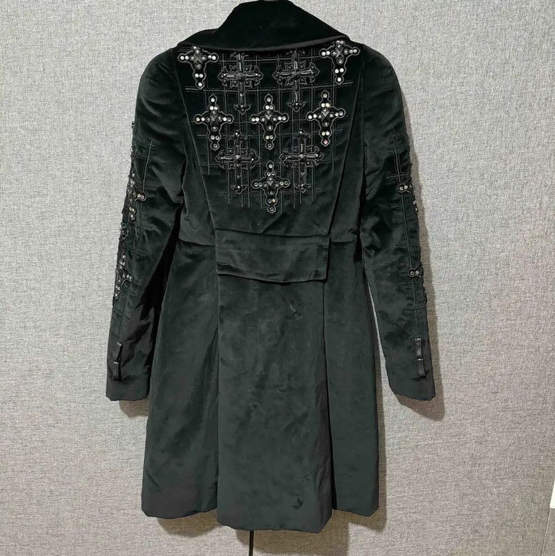 Versace Versace Black Embroidered Women's Coat 0089 Size S / US 4 / IT 40 - 2 Thumbnail