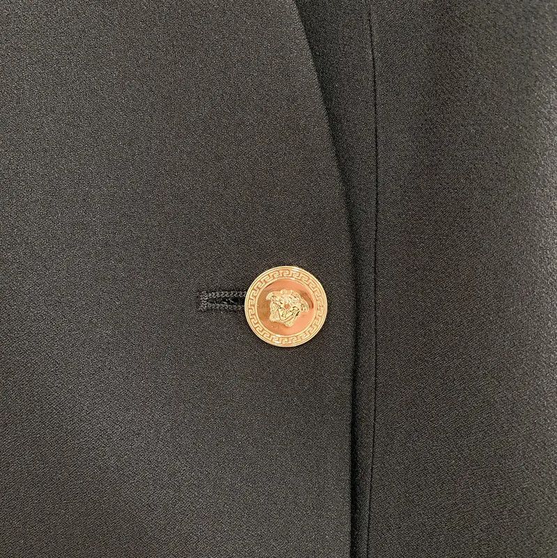 Versace Versace Black Mid-Length Jacket for Women 0089 Size S / US 4 / IT 40 - 4 Thumbnail