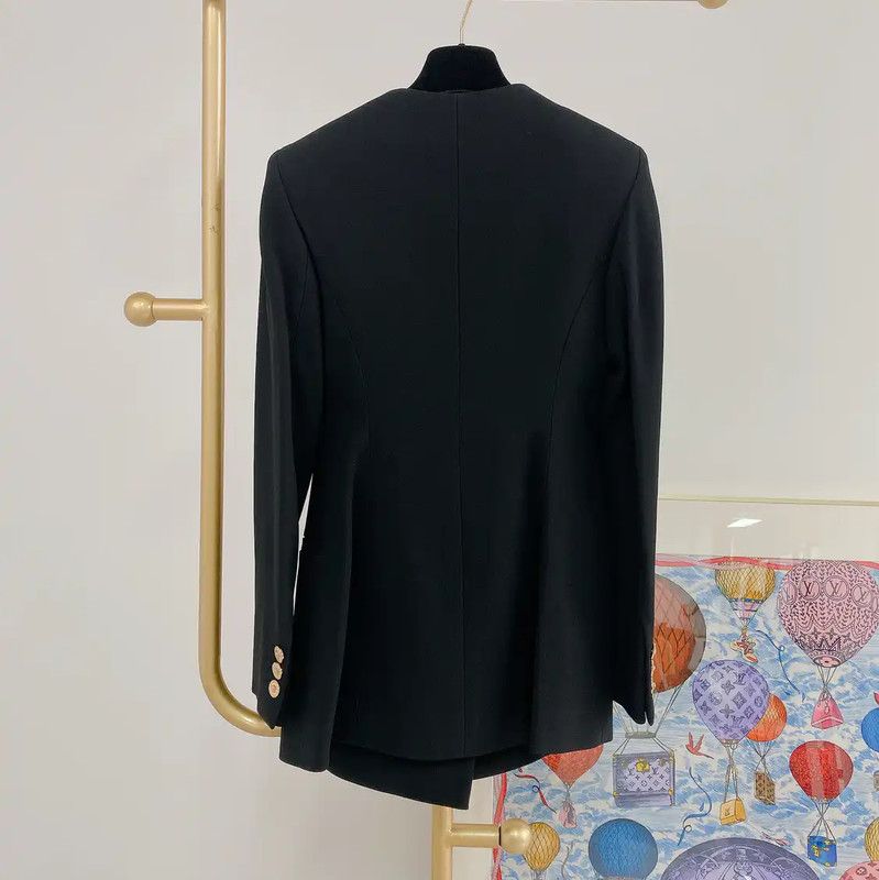 Versace Versace Black Mid-Length Jacket for Women 0089 Size S / US 4 / IT 40 - 2 Thumbnail