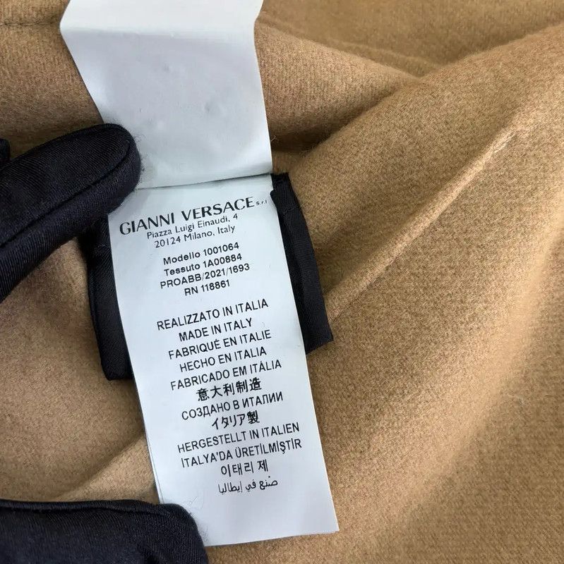 Versace Versace Winter Wool Long Coat in Khaki 0089 Size L / US 10 / IT 46 - 7 Thumbnail