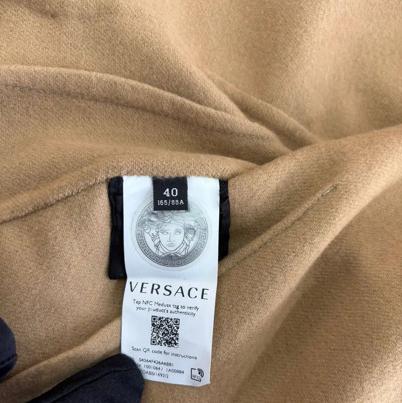 Versace Versace Winter Wool Long Coat in Khaki 0089 Size L / US 10 / IT 46 - 6 Thumbnail
