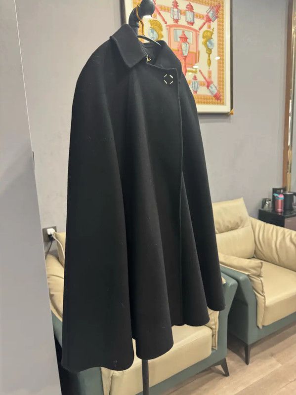 Versace Versace Black Wool Women's Coat 0089 Size L / US 10 / IT 46 - 3 Thumbnail