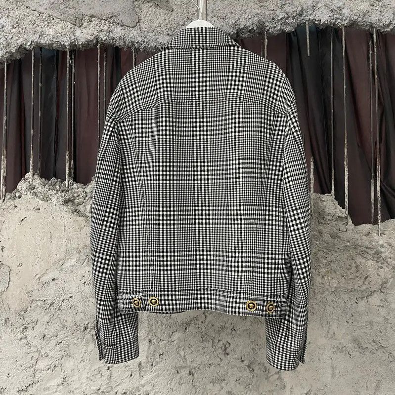 Versace Versace Women's Gray Checkered Jacket 0089 Size ONE SIZE - 2 Thumbnail