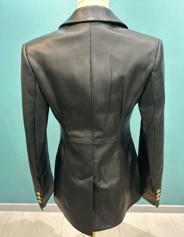 Versace Versace Black Leather Medusa Collar Women's Jacket 0089 Size S / US 4 / IT 40 - 2 Thumbnail