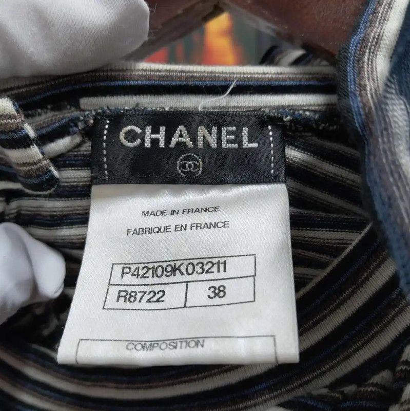 Chanel Chanel Gray Cotton Long Sleeve T-Shirt 0089 Size M / US 6-8 / IT 42-44 - 3 Thumbnail