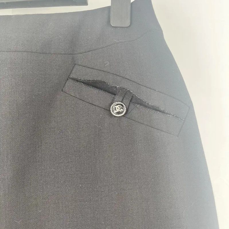 Chanel Chanel Black Summer Skirt Size S 0089 Size 23" - 3 Thumbnail