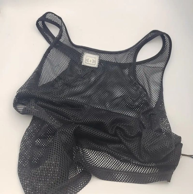 Chanel Chanel Black Mesh Women's Pullover Top 0089 Size S / US 4 / IT 40 - 2 Thumbnail