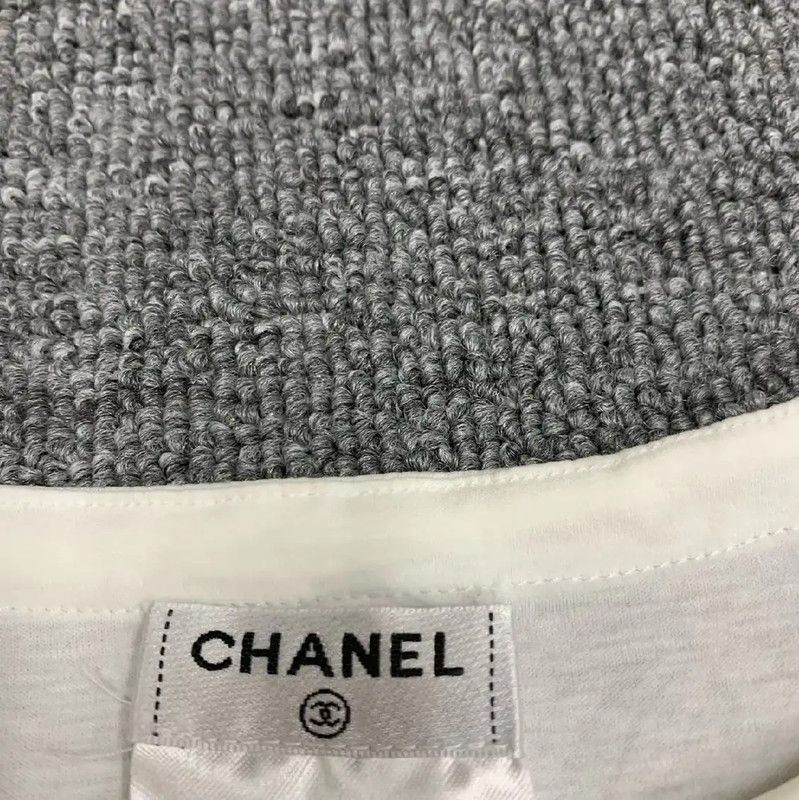 Chanel Chanel White Cotton Women's Sleeveless T-Shirt 0089 Size S / US 4 / IT 40 - 7 Thumbnail