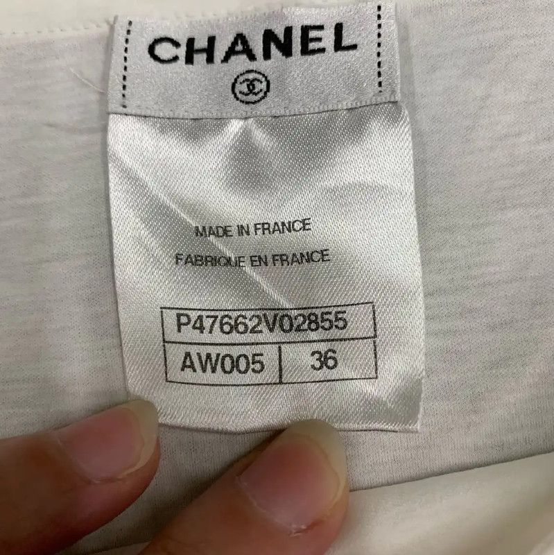 Chanel Chanel White Cotton Women's Sleeveless T-Shirt 0089 Size S / US 4 / IT 40 - 6 Thumbnail