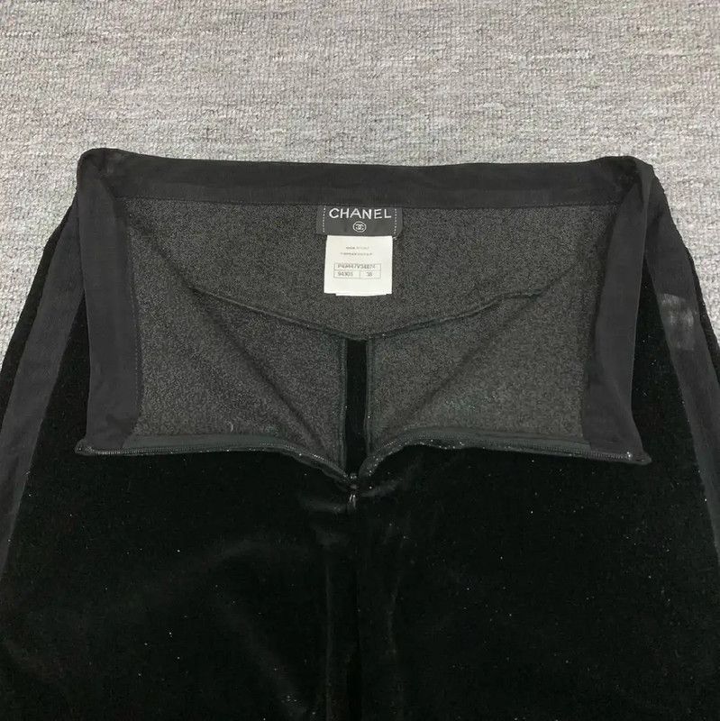 Chanel Chanel S Size Black Cotton Casual Pants 0089 Size 23" - 5 Thumbnail