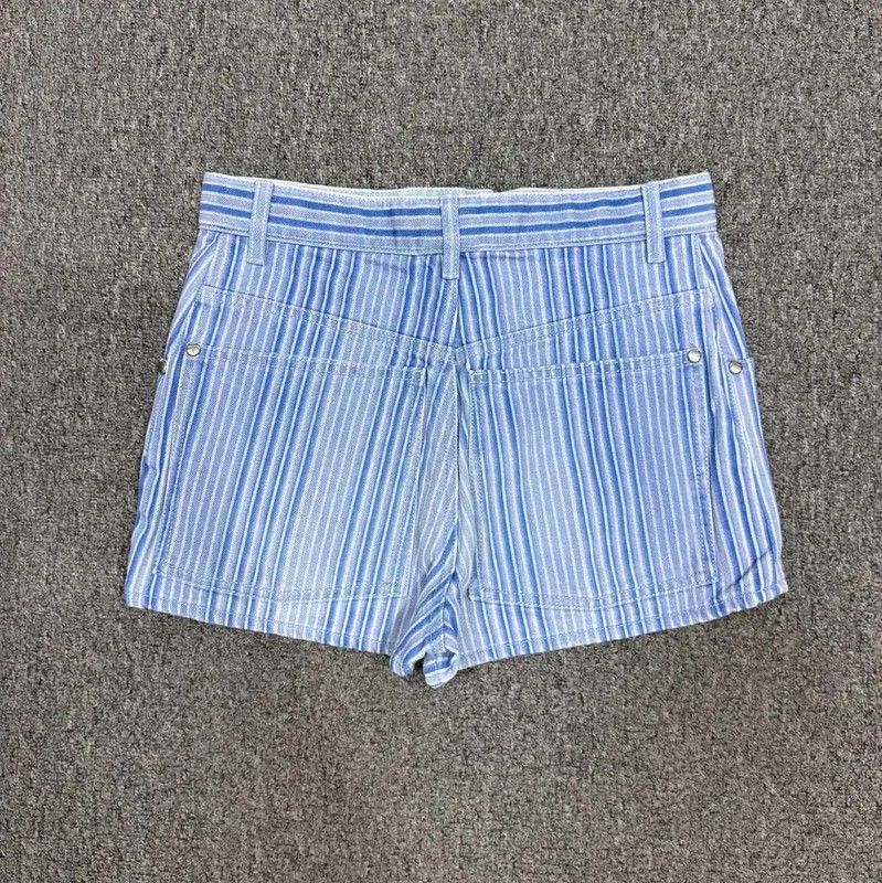 Chanel Chanel Light Blue Striped Cotton Shorts 0089 Size 23" - 2 Thumbnail