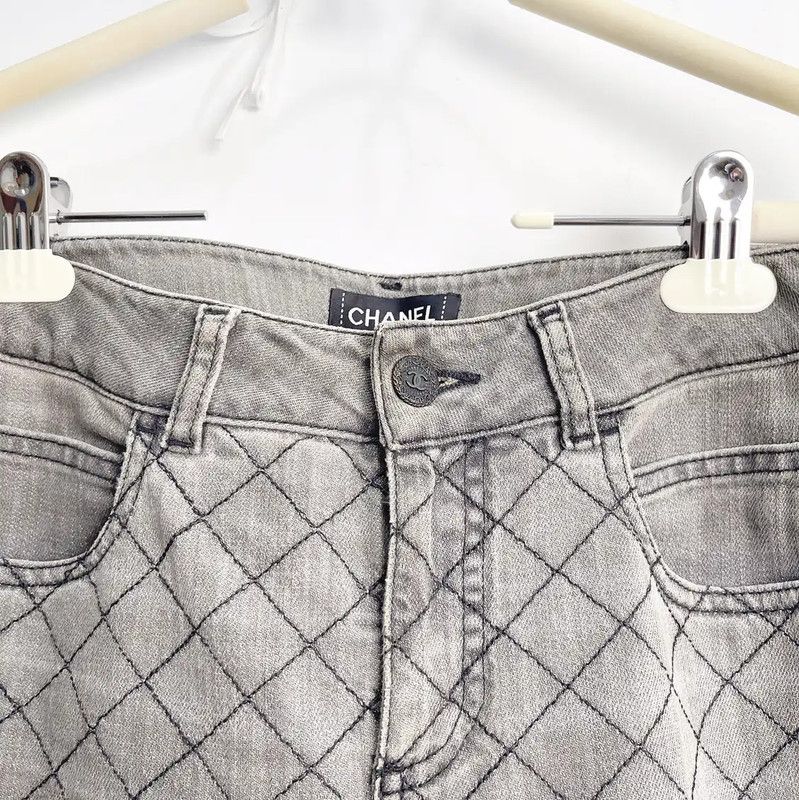 Chanel Chanel Grey Women's Denim Pants 0089 Size 23" - 4 Thumbnail