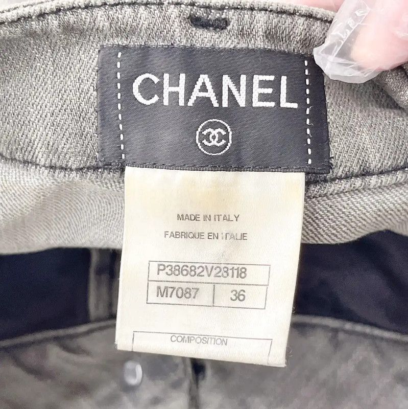 Chanel Chanel Grey Women's Denim Pants 0089 Size 23" - 8 Thumbnail