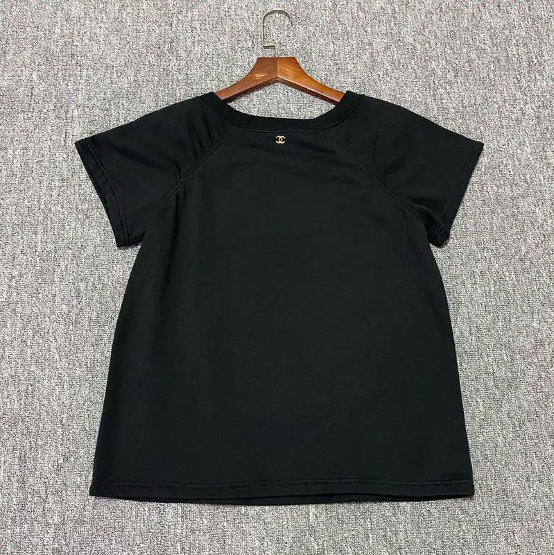 Chanel Chanel Black Cotton Summer T-Shirt 0089 Size S / US 4 / IT 40 - 2 Thumbnail