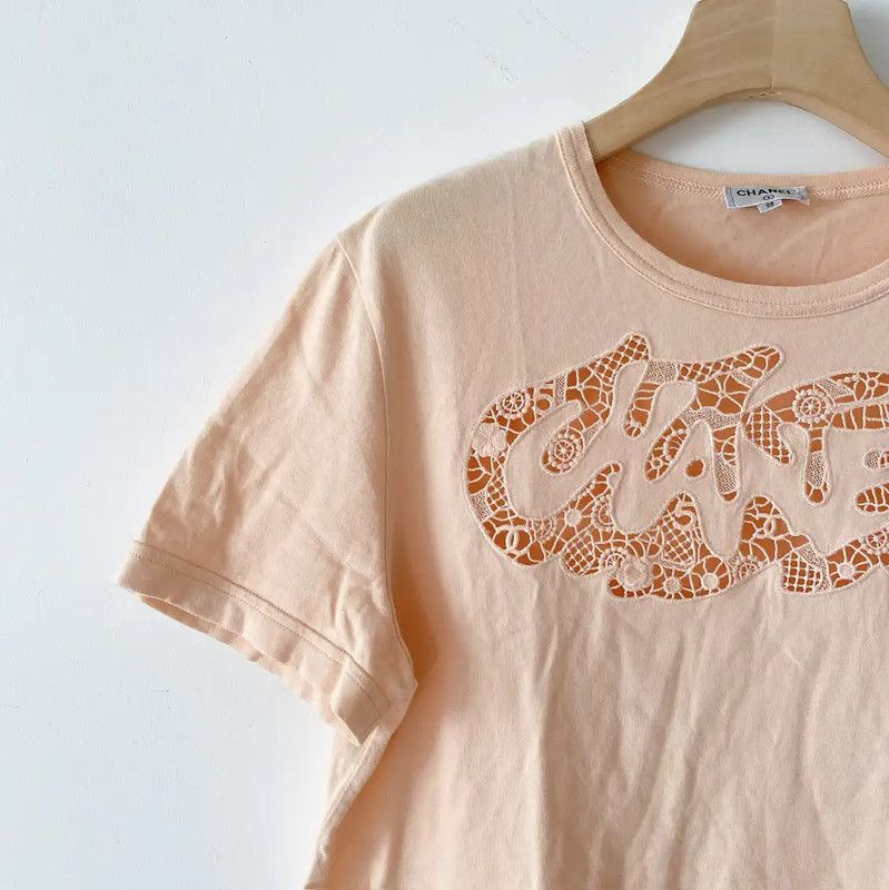 Chanel Chanel Pink Cotton Short Sleeve T-Shirt 0089 Size M / US 6-8 / IT 42-44 - 3 Thumbnail