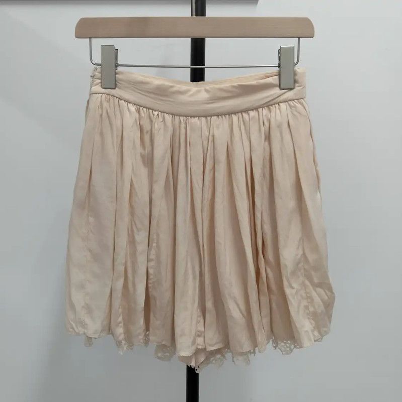 Chanel Chanel Pleated Silk Skirt in Nude Pink 0089 Size 23" - 2 Thumbnail