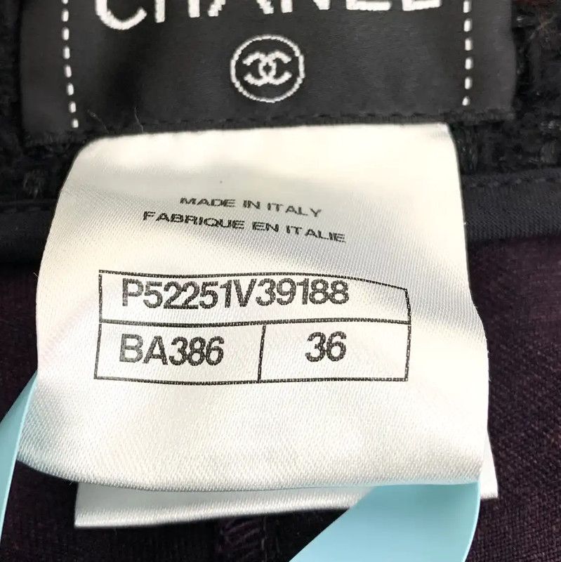 Chanel Chanel XS Dark Purple Cotton Women's Shorts 0089 Size 22" - 6 Thumbnail