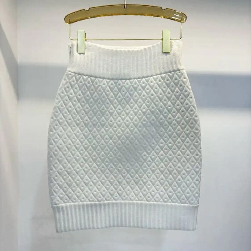 Chanel Chanel White Cotton Blend Women's Skirt 0089 Size 22" - 2 Thumbnail