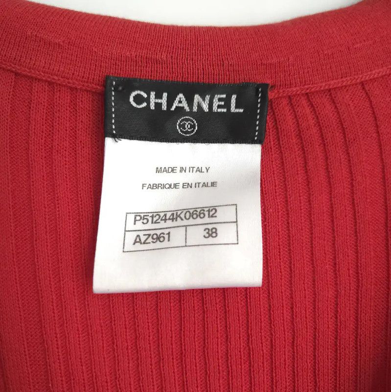 Chanel Chanel Red Striped Cotton Summer Top 0089 Size S / US 4 / IT 40 - 4 Thumbnail