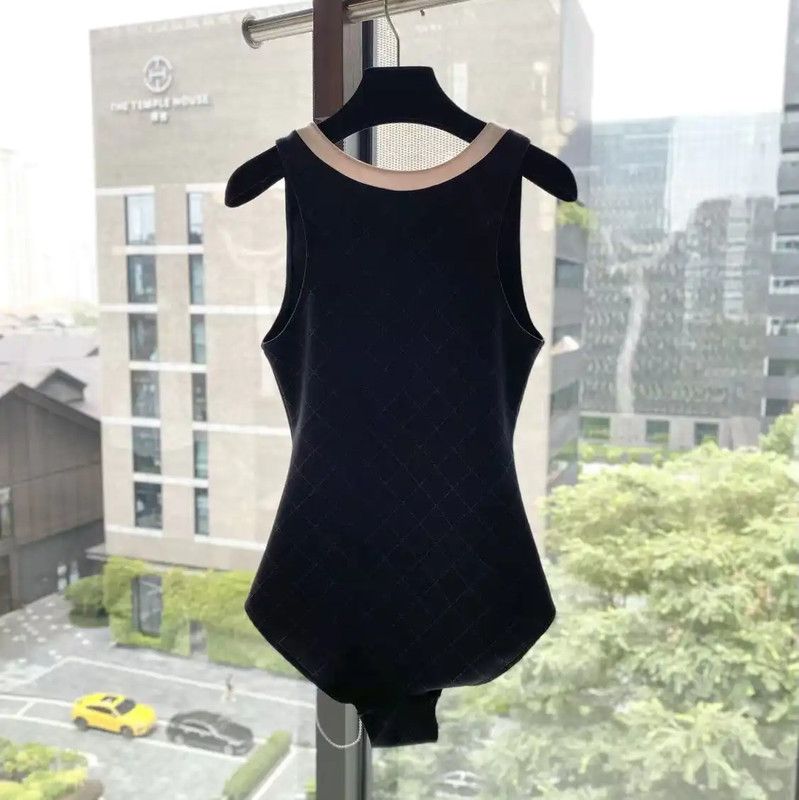 Chanel Chanel Black Polyester Women's Bodysuit 0089 Size ONE SIZE - 2 Thumbnail