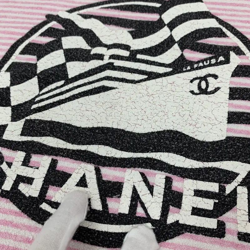 Chanel Chanel Striped Pink Cotton Women's T-Shirt 0089 Size S / US 4 / IT 40 - 8 Thumbnail