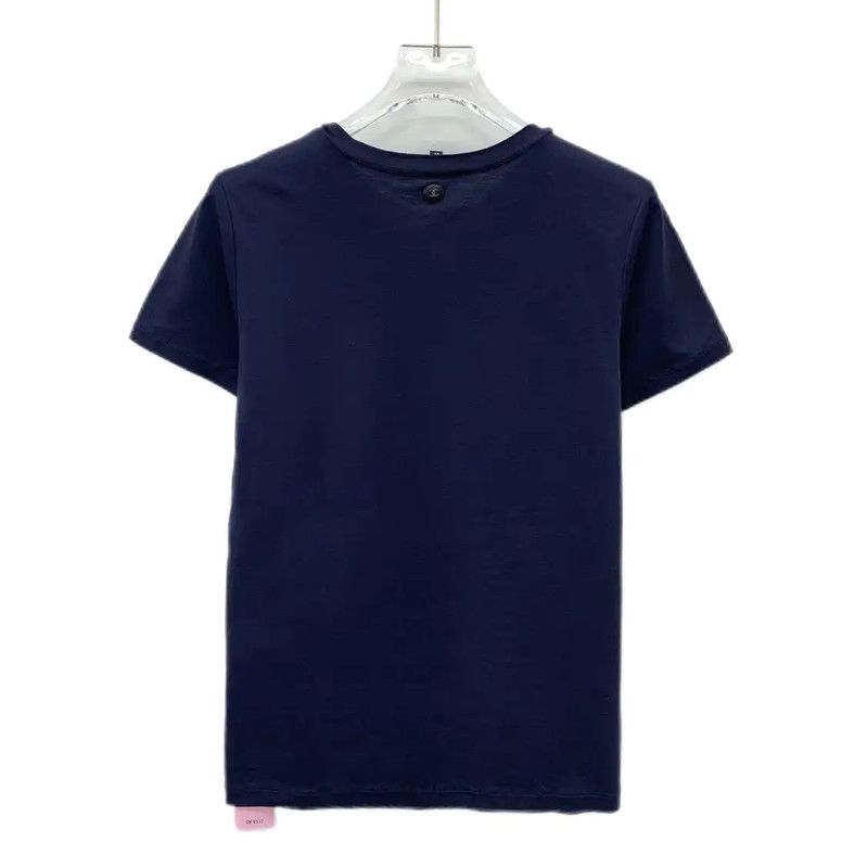 Chanel Chanel Purple Cotton T-Shirt with Logo 0089 Size XS / US 0-2 / IT 36-38 - 2 Thumbnail
