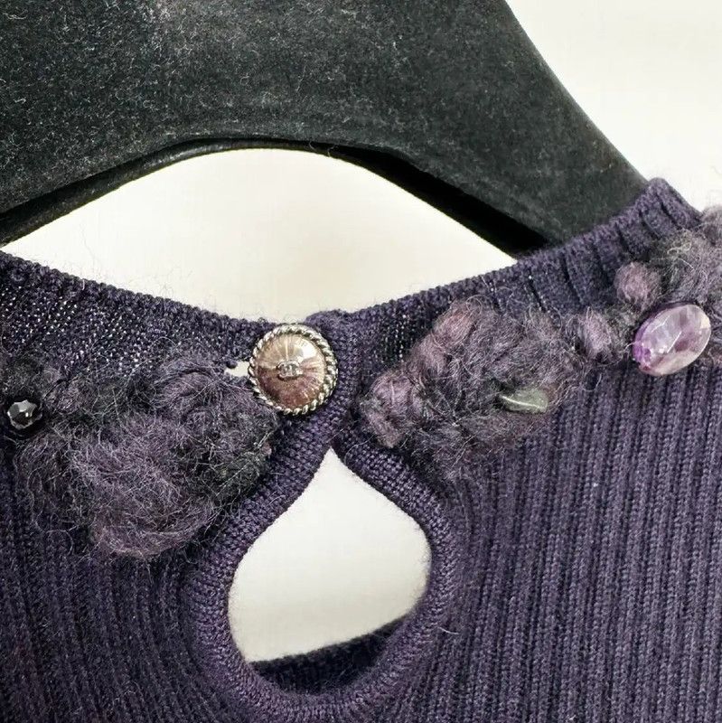 Chanel Chanel Purple Long Sleeve Pullover Sweater 0089 Size S / US 4 / IT 40 - 6 Thumbnail