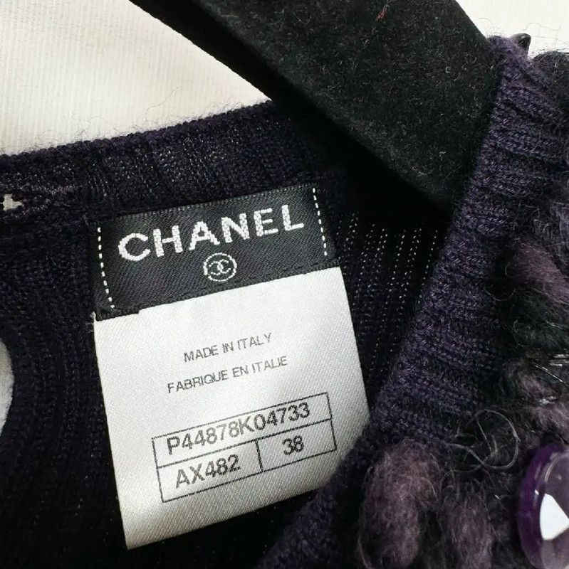 Chanel Chanel Purple Long Sleeve Pullover Sweater 0089 Size S / US 4 / IT 40 - 4 Thumbnail